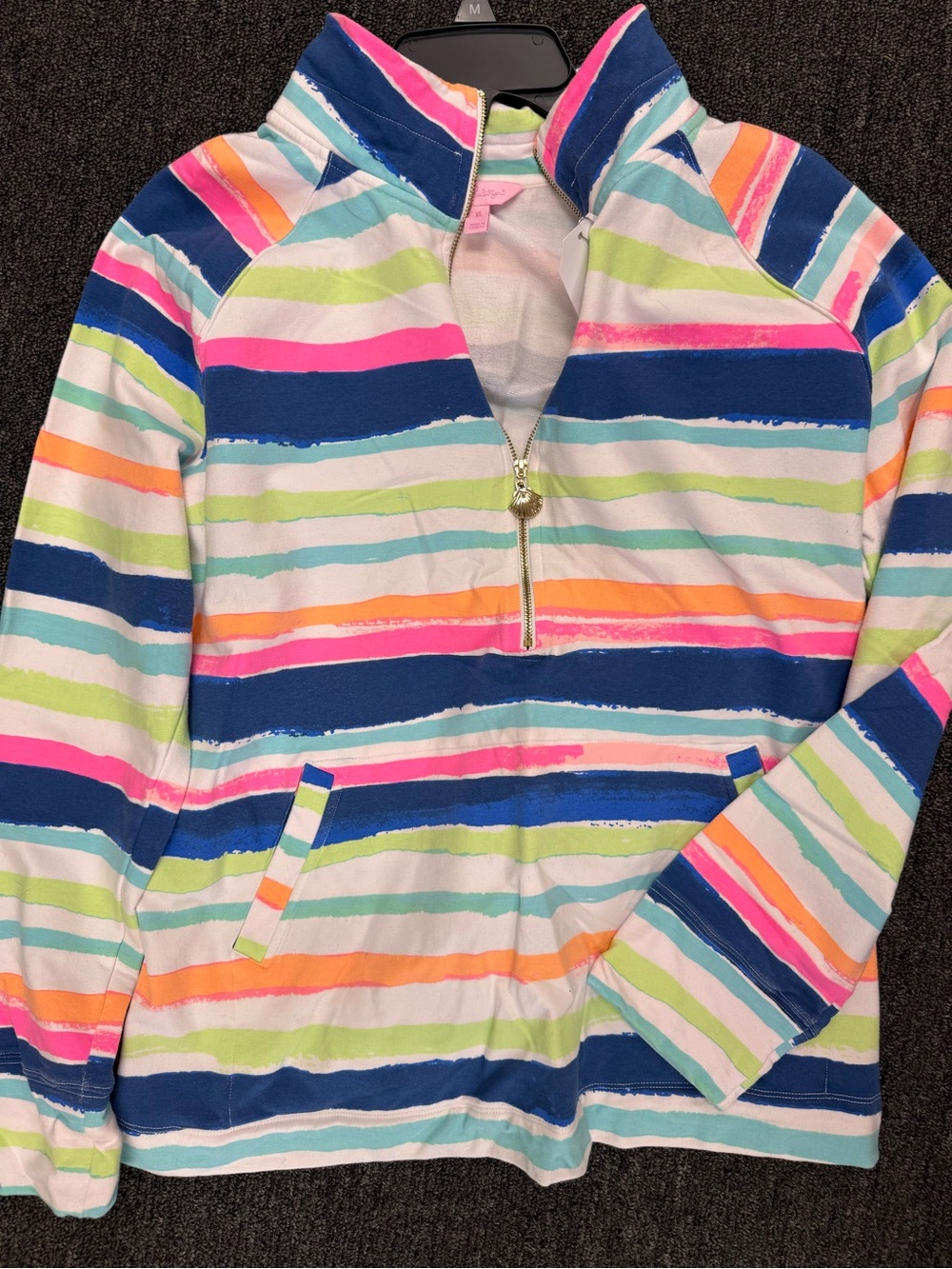 Lilly Pulitzer Multi-Color Striped Half-Zip Sweatshirt